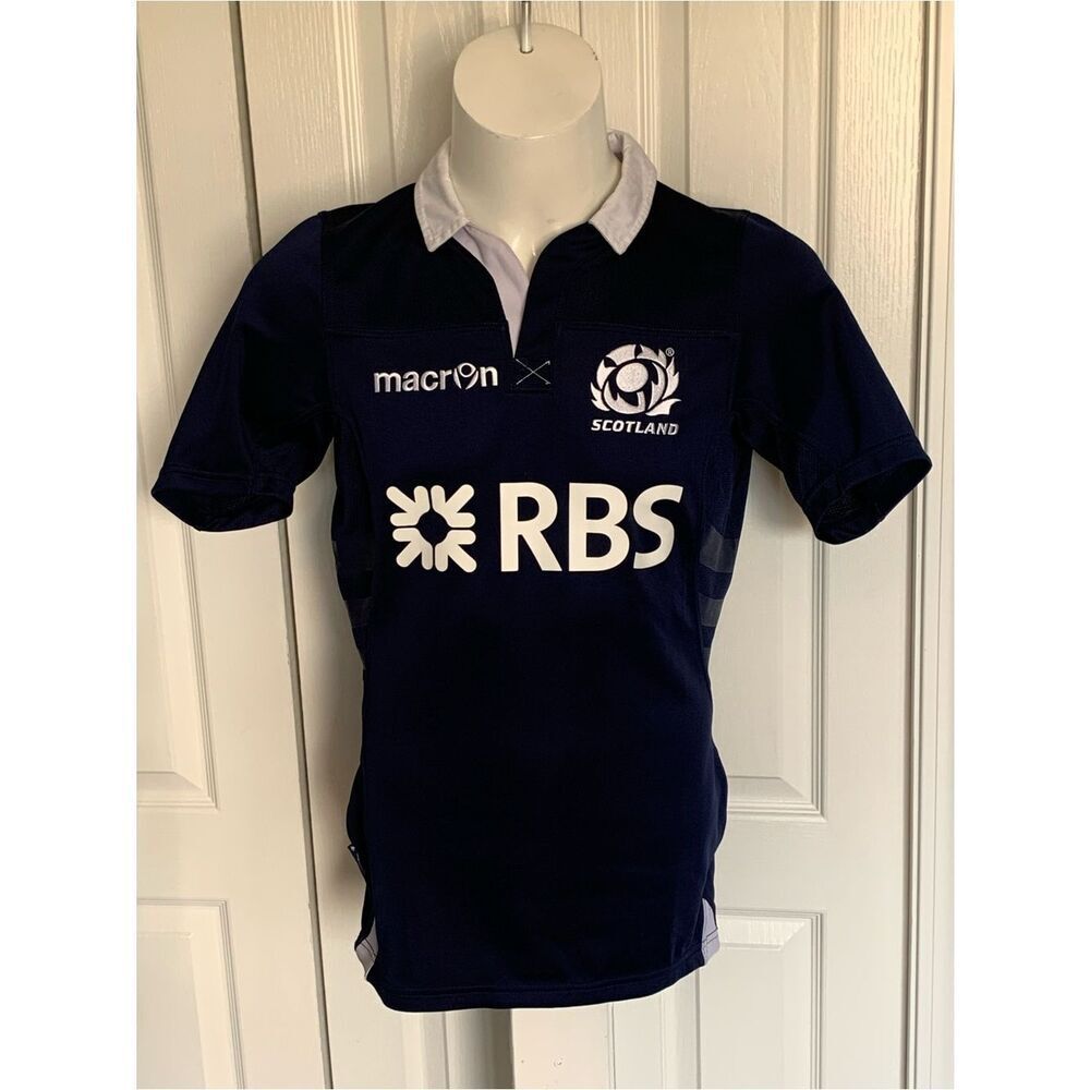 MACARON Scotland Navy Rugby Shirt with White Collar